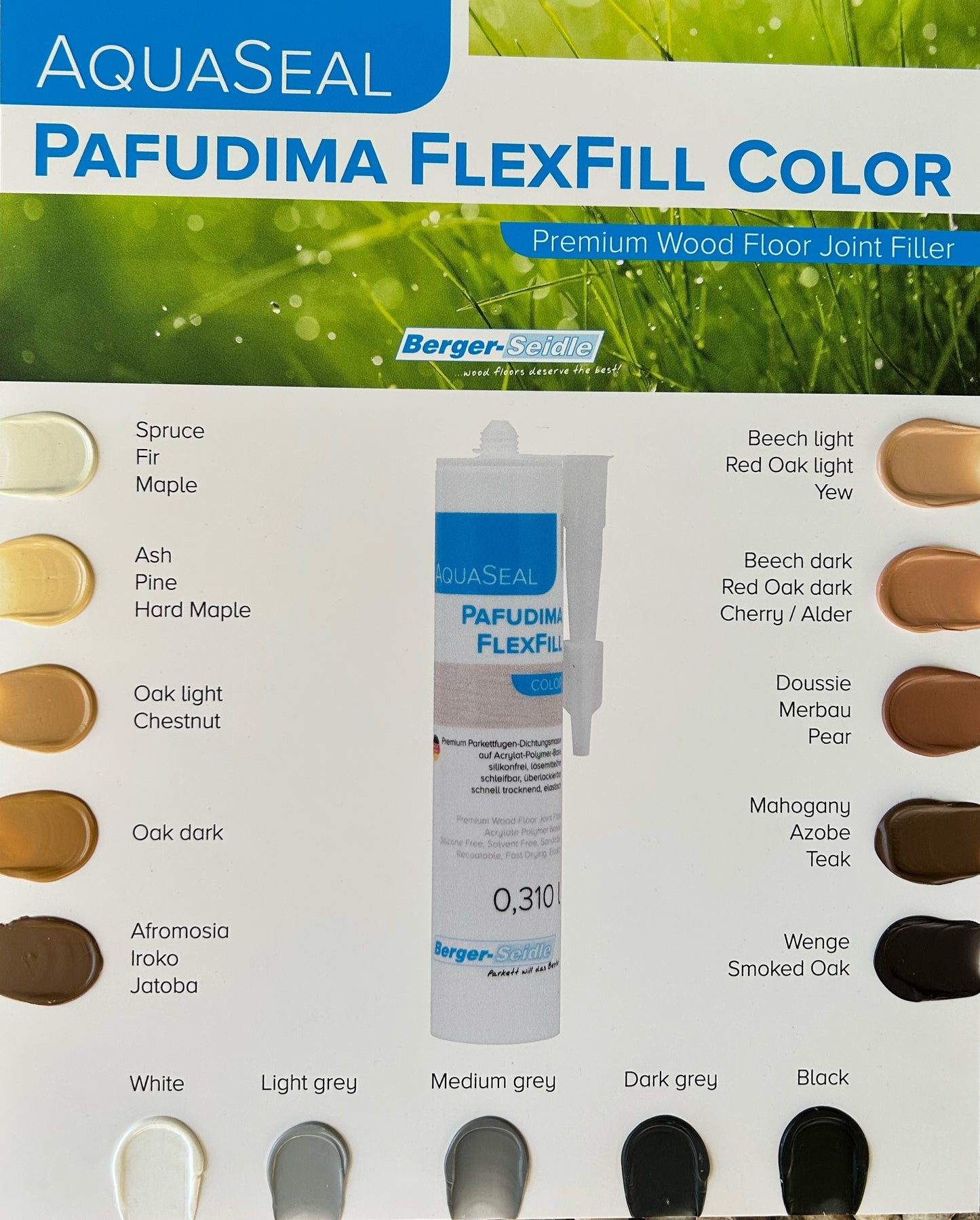 BERGER-SEIDLE | AQUA-SEAL FLEXFILL ACRYLIC JOINT FILLER (ASSORTED COLOURS)
