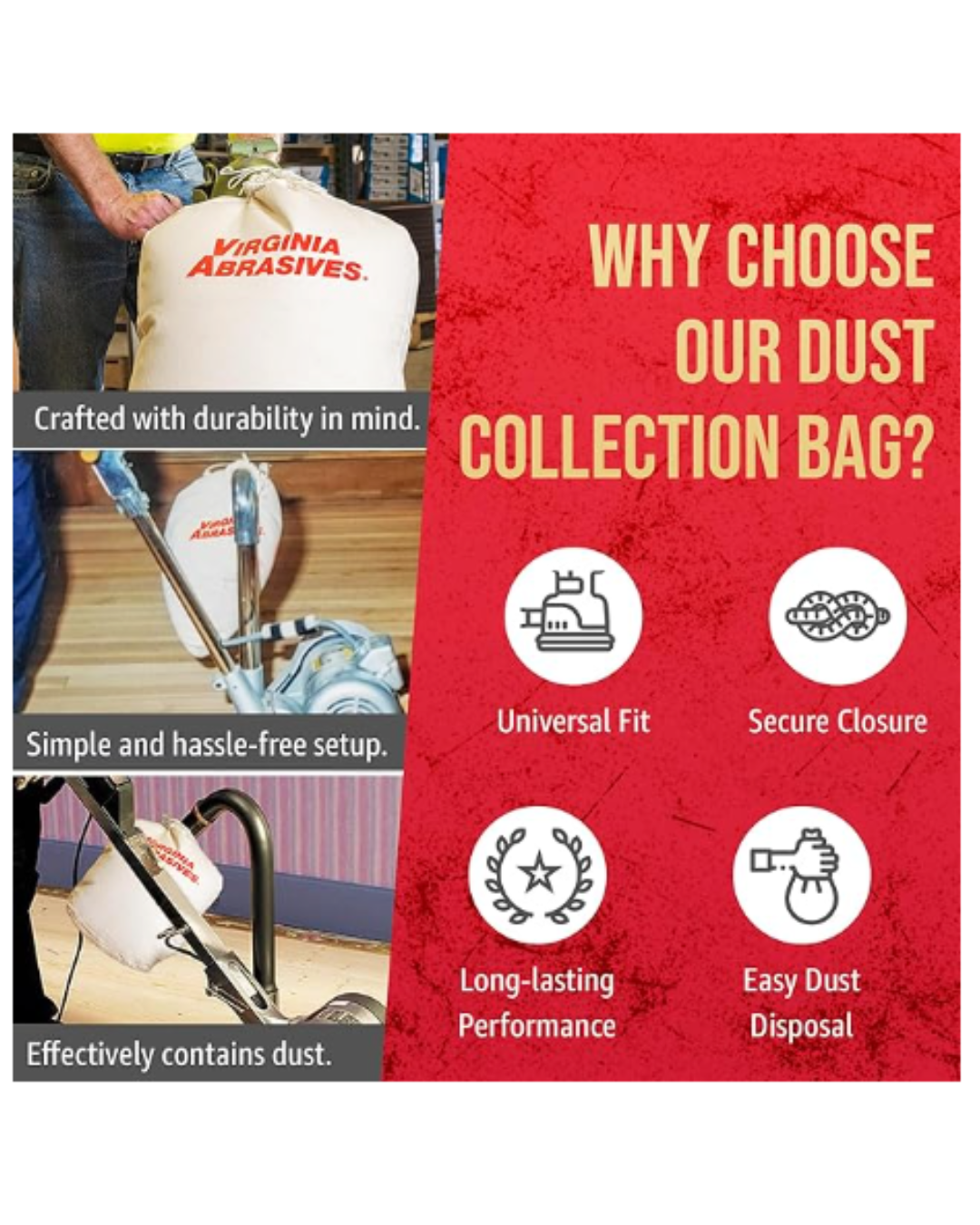 VIRGINIA ABRASIVES | DUST COLLECTOR BAG (MEDIUM)