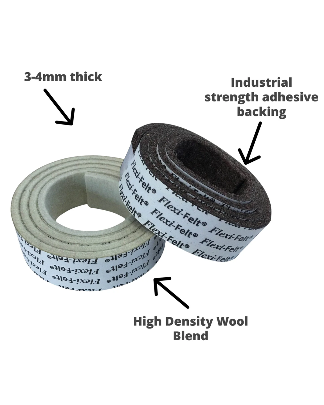FLEXI-FELT | INDUSTRIAL STRENGTH ADHESIVE FELT ROLL (25mm x 914mm)