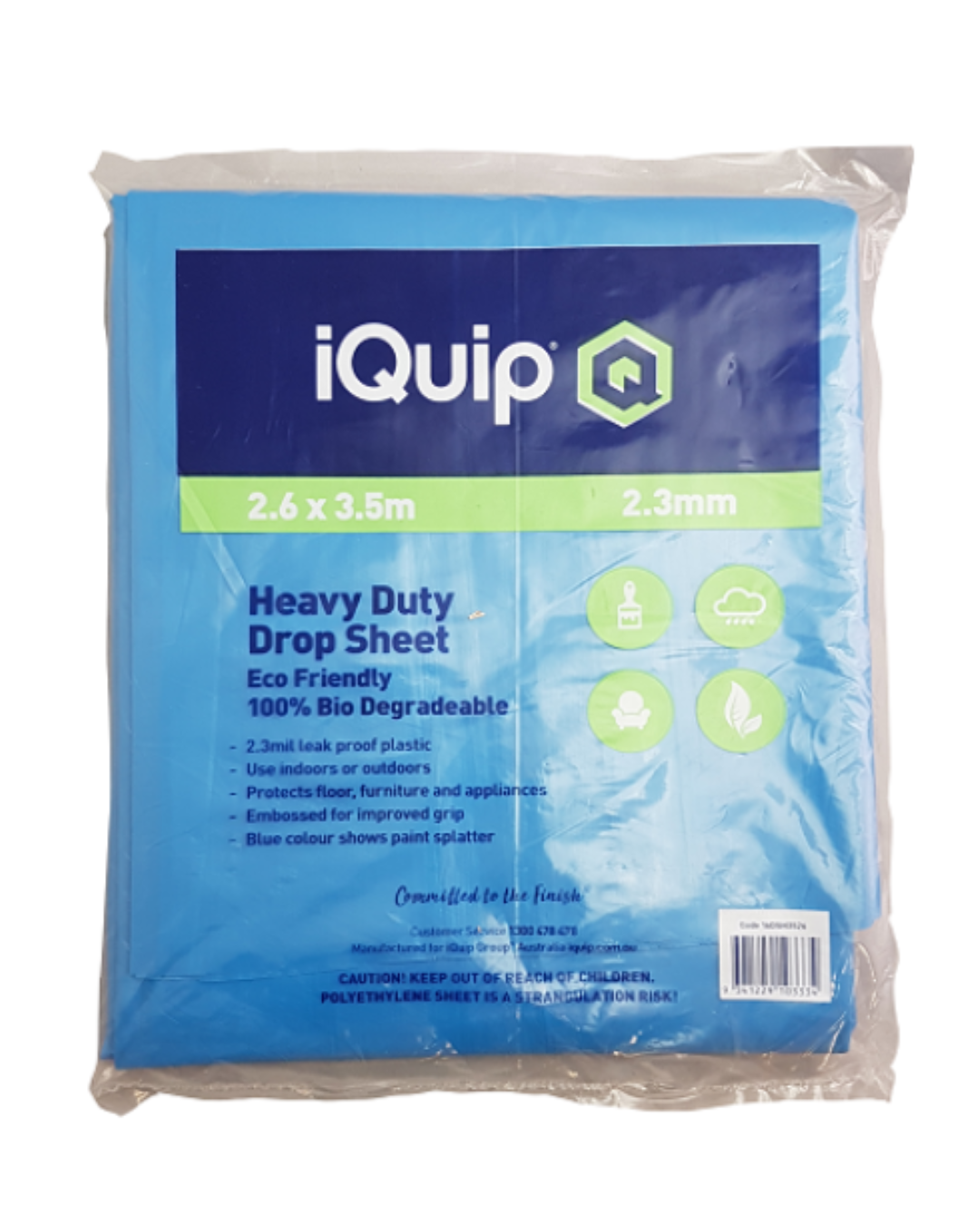iQuip | HEAVY DUTY PLASTIC DROP SHEET | 3.6 x 2.6m
