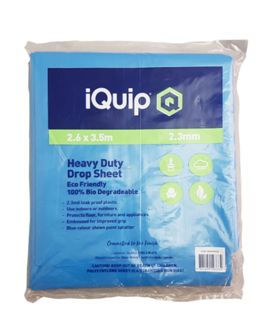 iQuip | HEAVY DUTY PLASTIC DROP SHEET | 3.6 x 2.6m