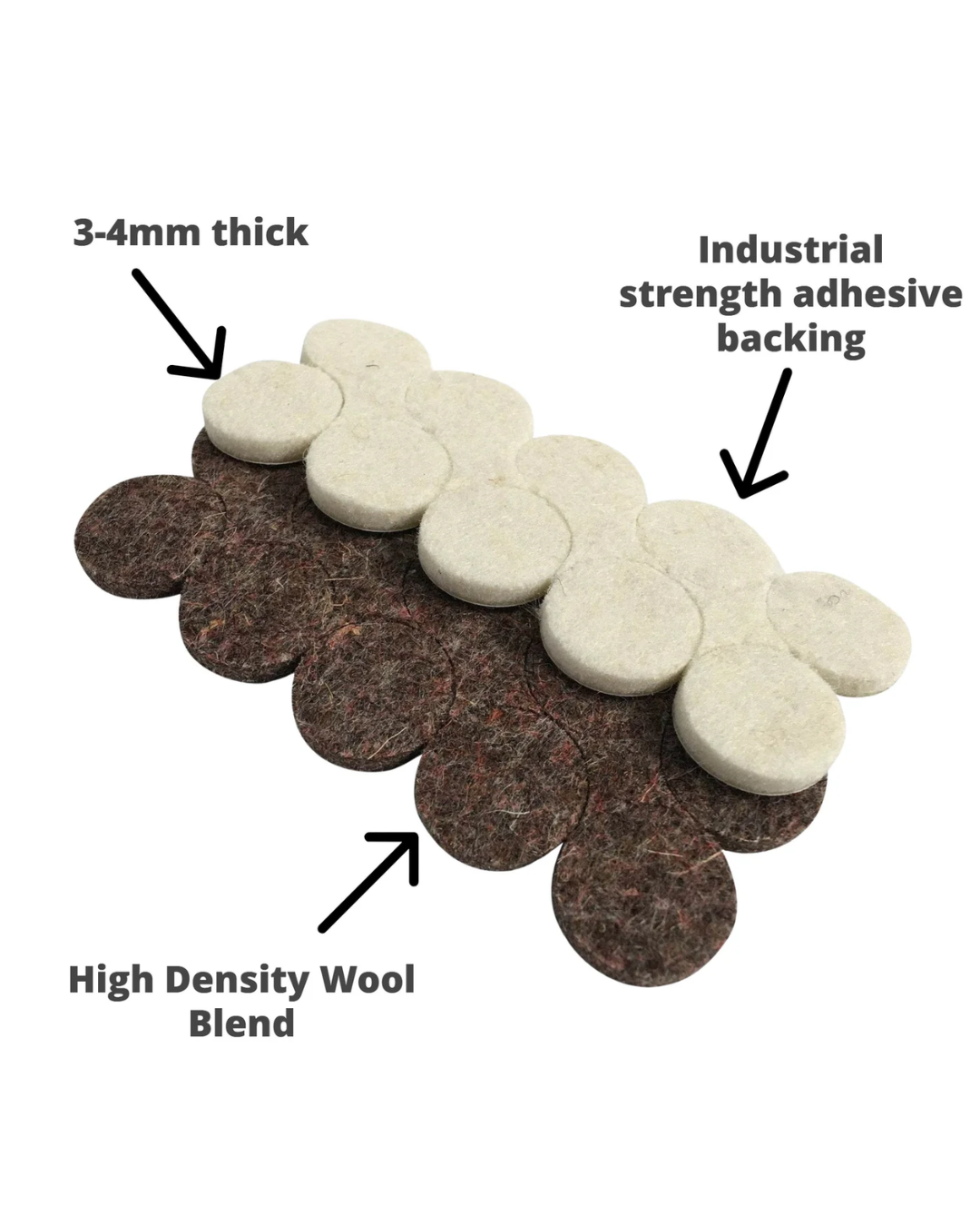 FLEXI-FELT | INDUSTRIAL STRENGTH ADHESIVE FELT DISCS (19mm)