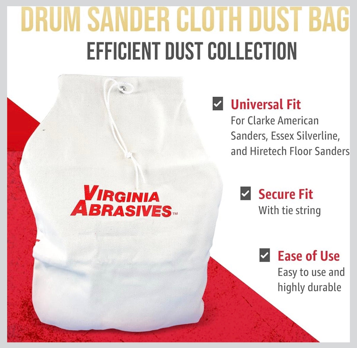 VIRGINIA ABRASIVES | DUST COLLECTOR BAG (LARGE) WITH ZIPPER