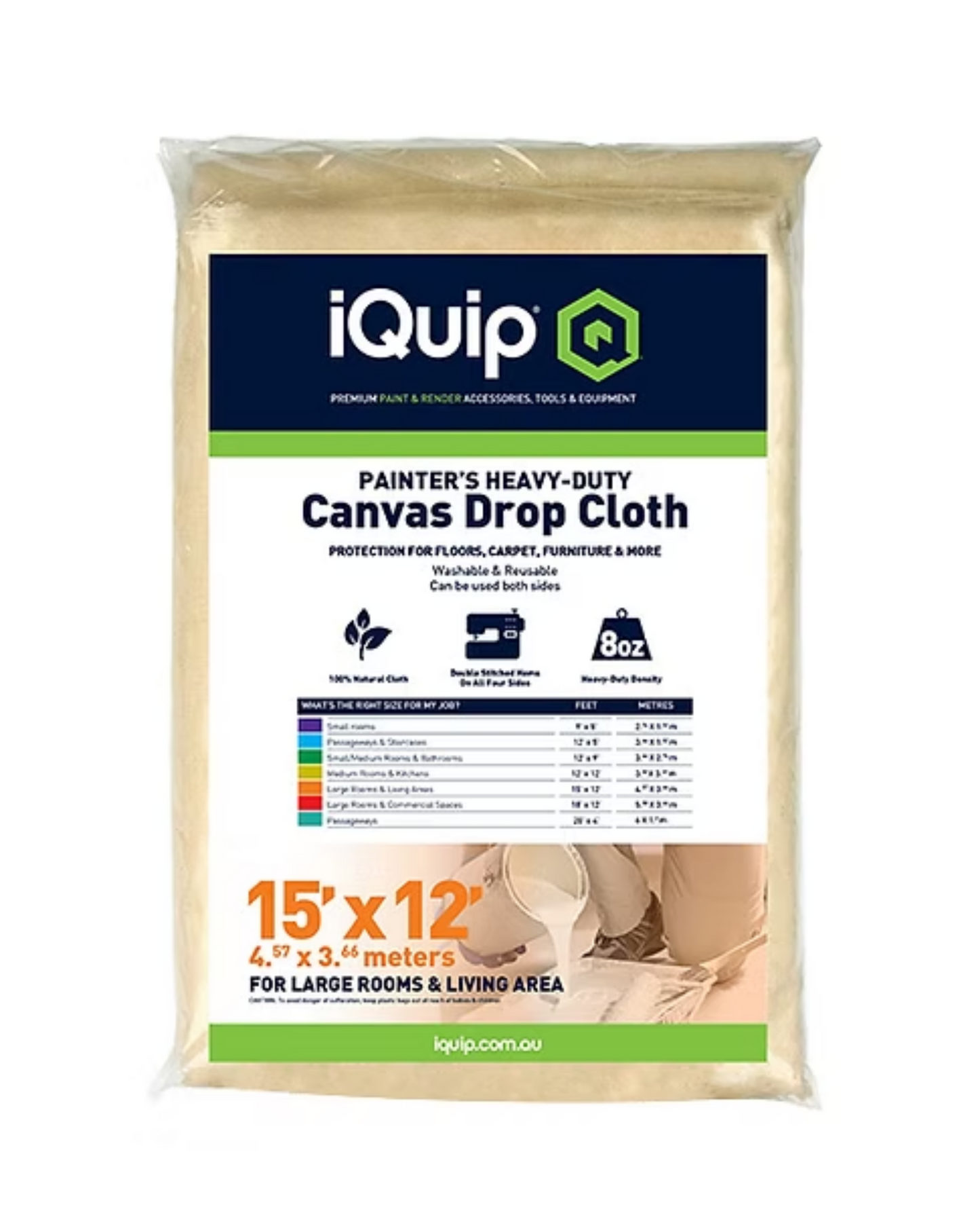 iQuip | HEAVY DUTY CANVAS DROP CLOTH | 4.6 x3.7m